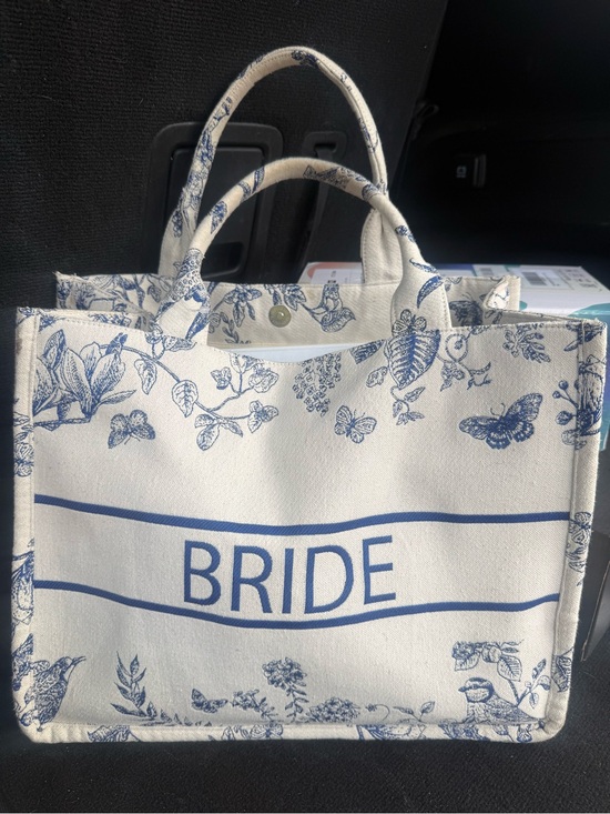 Francesca's Collections Handbags - Francesca's Collections Bride Tote in Blue and Cream